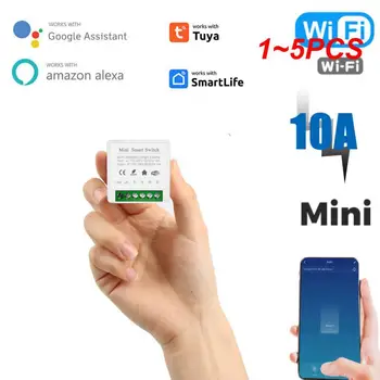  1 ~ 5 шт. Tuya 16A Mini Wifi Smart Switch Light Поддерживает 2-сторонний модуль автоматизации управления временем APP для Alexa Home