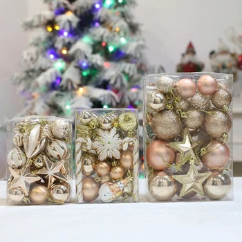  1 коробка Универсальный набор декора рождественской елки Небьющиеся шары Висячие украшения
