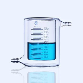  1 шт. Двухслойный стакан из боросиликатного стекла от 50 мл до 500 мл, лабораторный стакан с рубашкой для фотокаталитического эксперимента
