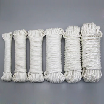  10 м Полиэфирные шнуры Белое плетение Веревка Износостойкая одежда Сушилка для палатки Веревка для путешествий на открытом воздухе Скалолазание Кемпинг DIY Аксессуары
