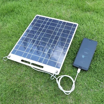   100 Вт 5 В Солнечная пластина Водонепроницаемая солнечная панель Портативное двойное USB-зарядное устройство для солнечных батарей На открытом воздухе Кемпинг Зарядка солнечными батареями