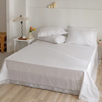  100% хлопок белая простыня Краткие домашние простыни спальня размера 