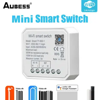  10A Tuya Mini Wifi Smart Switch Module 2/1Gang Умный дом DIY Переключатели Smart Life APP Работа с голосовым управлением Alexa Google Home