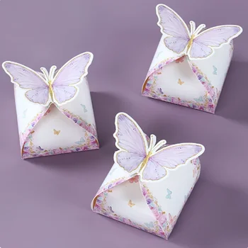  12 шт. бабочка бумажные конфеты бар сумки подарки упаковочные коробки украшения для вечеринок для девочек свадьба baby shower подарки для гостей