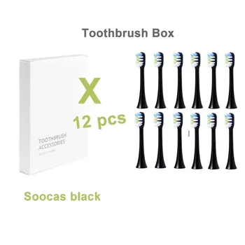  12 шт. Подходит для Soocas X1 / X3 / X5 или xiaomi Mijia T300/500 Сменные головки зубной щетки Звуковые электрические насадки для зубных щеток