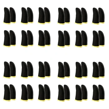   18-контактные рукава для пальцев из углеродного волокна для PUBG Mobile Games Контактный экран Рукава для пальцев черного и желтого цвета(48 шт.)