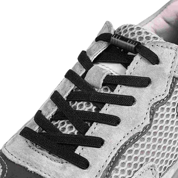  2 пары шнурков для обуви Эластичные шнурки с пряжками для кроссовок Обувь Спортивная обувь Ботинки (черные)