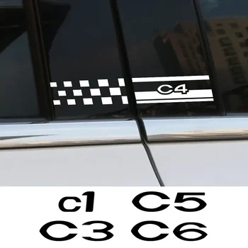  2 шт. Автомобильная стойка B Наклейка Виниловые наклейки Украшение Спортивный стайлинг Авто Аксессуары для Citroen C4 C1 C5 C3 C6 C-ELYSEE VTS