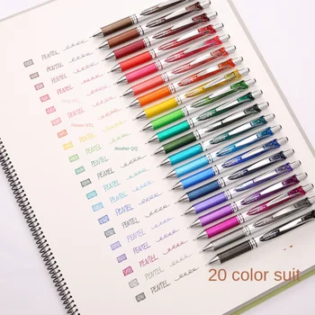  20 цветов Pentel EnerGel RTX True Colors Набор гелевых ручек 0,5 мм Быстросохнущий гель Smooth Writing Япония Канцелярский офис Bln75 77