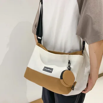 2023 Маленькие квадратные сумки в корейском стиле для мужчин и женщин. Эти модные холщовые сумки идеально подходят для студентов, с одним шо