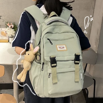  2023 Новый водонепроницаемый нейлоновый женский рюкзак Корейский японский модный женский студенческий рюкзак Многослойная дорожная сумка Simple Sense