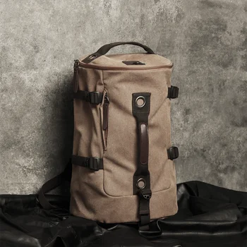  2023 Новый холщовый мужской рюкзак Модные рюкзаки для путешествий на открытом воздухе Мужские многофункциональные сумки Большая вместимость Студенческая школьная сумка