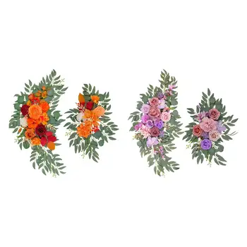  2x Свадебная арка Цветы Искусственные цветочные сувениры Эвкалиптовые листья Свадебный венок