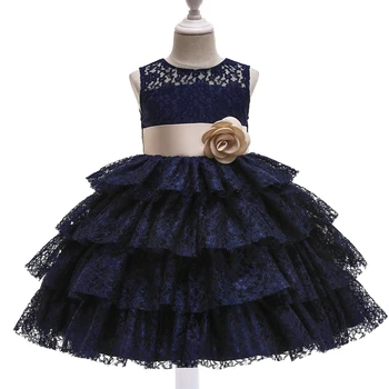  3-10 Маленькая девочка Элегантная пачка невесты платье Детские свадебные платья для детей Костюм Кружева принцессы Вечернее платье