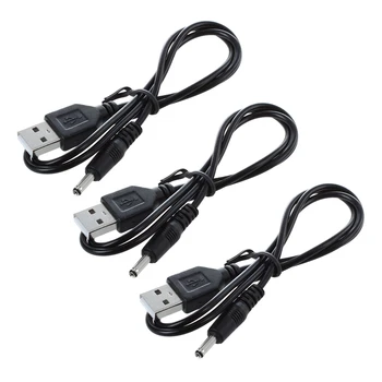  3 шт. 3,5 мм x 1,3 мм черный USB-кабель свинец зарядное устройство шнур питания