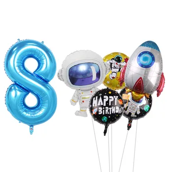  32 дюйма космическая вечеринка астронавт воздушный шар ракета фольга воздушные шары галактика тематическая вечеринка мальчик дети день рождения декор гелиевые глобос