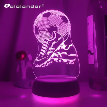  3d иллюзия детский ночник футбол 7 цветов изменяющийся ночник для детской спальни атмосфера футбольная комната настольная лампа