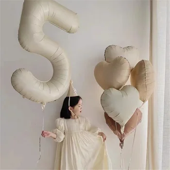  40 дюймов кремового цвета номер воздушные шары 0-9 большой цифровой фольгированный гелиевый шар девочка дети взрослый с днем рождения вечеринка украшение свадьба