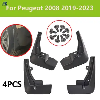  4X брызговики для Peugeot 2008 2019 2020 -2023 брызговики крыла брызговики щитки щитки черные пластиковые спереди сзади слева справа
