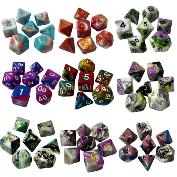  7 штук четыре цвета кубики настольные игры многогранник игральные кости для семейных собраний кафе принадлежности для вечеринок ролл игры