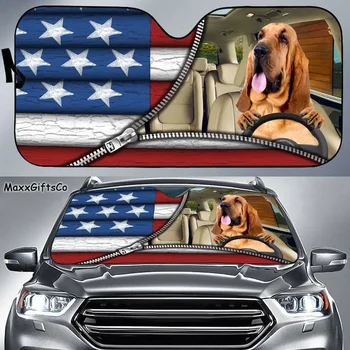  Bloodhound Автомобильный солнцезащитный козырек, Лобовое стекло собаки, Солнцезащитный козырек для собак, Аксессуары для автомобиля для собак, Украшение автомобиля, Подарок для папы, мамы
