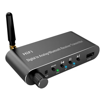  Bluetooth 5.1 Приемник Передатчик Аудио Конвертер U-Disk Play Coxial/Optical To 3.5MM AUX R/L ЦАП конвертер для телевизора MP3 Прочный