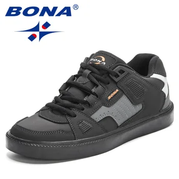  BONA 2023 Новые дизайнеры Корейские дышащие кроссовки на платформе Роскошный бренд Вулканизированная обувь с низким верхом Мужская повседневная обувь Mansculino