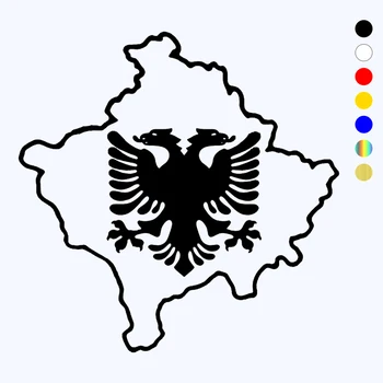  CK21318# Высечка виниловой наклейки Карта Косово Албанский двуглавый орел Автомобильная наклейка Водонепроницаемые автодекоры на бампере кузова автомобиля сзади