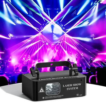  DMX512 Светодиодный внутренний HOLDLAMP Сценические светильники RGB Эффект лазерного луча Сценический свет Спальня Лазерный проектор Световое шоу для DJ Disco