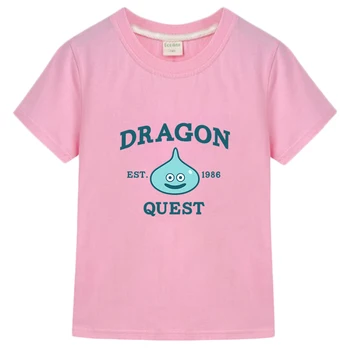  DRAGON QUEST Game Printing Футболки Причинно-следственная футболка с коротким рукавом 100% хлопок для мальчиков / девочек Дети Kawaii Graphic Tees Shirt