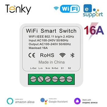  eWeLink WiFi 16A MINI Smart Switch Поддержка 2-стороннего управления Таймер Беспроводной переключатель Автоматизация умного дома Работа с Alexa Google Home