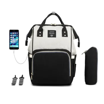  Lequeen Детская сумка для подгузников с интерфейсом USB Большие водонепроницаемые наборы подгузников Мумия Материнство Дорожный рюкзак Крючок для кормления