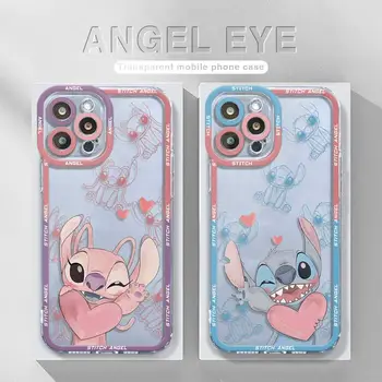  Love Stitch Angel Smile Прозрачный чехол для телефона для Apple iPhone 15 14 13 12 11 Pro Max 13 12 Mini XS Max XR X 7 8 6 6S Plus Мягкая обложка