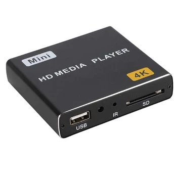  Mini 4K HDD Media Player 1080P Горизонтальный и вертикальный цифровой видеоплеер с USB-накопителем / SD-картами