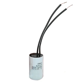  Mini CBB60 Рабочий конденсатор для циркуляционного водяного насоса Поглотитель кислорода с проводом 450 В 1 мкФ 1,2 1,5 3 4 5 6 мкФ