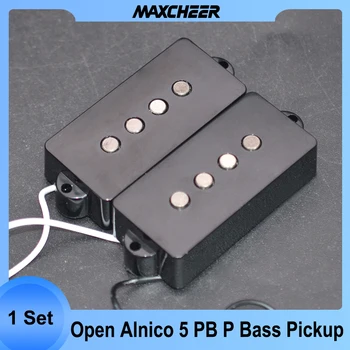  Open Alnico 5 PB P Басовый звукосниматель Хамбакер Звукосниматель Бас 4-струнный Alnico V Black для замены деталей баса PB