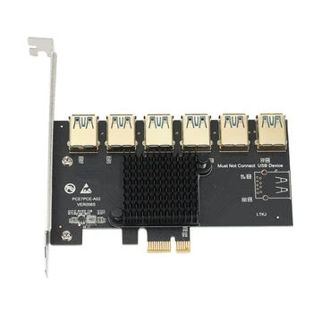  PCI Express PCIE 1 to 6 USB3.0 Riser Карта для PCI Express X16 Riser Видеокарта ETH Bitcoin Miner Mining Add On Card