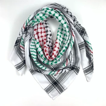  Shemagh Пустынный шарф Геометрический жаккард Арабская куфия Тюрбан Шаль Обертывание Квадратные шарфы Бандана Повязки на голову для мужчин