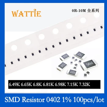  SMD резистор 0402 1% 6.49K 6.65K 6.8K 6.81K 6.98K 7.15K 7.32K 100PC/лот Чип-резисторы 1/16W 1.0мм * 0.5мм