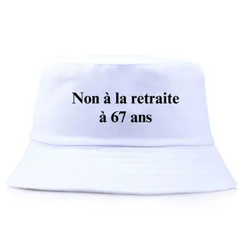  Summer Non à la retraite Шляпы-ведра Франция Двусторонняя хлопковая рыбацкая кепка для мужчин и женщин UPF50+ Защита от солнца для рыбалки Шляпа