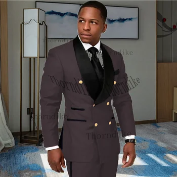  Thorndike Индивидуальный мужской костюм Мужская деловая двубортная двубортная куртка с несколькими карманами из двух частей для деловой вечеринки