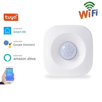  Tuya WIFI Smart PIR Датчик движения Датчик движения Датчик движения Smart Life APP Беспроводная система домашней автоматизации через Alexa Google Home