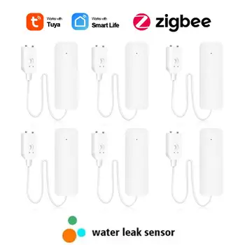  Tuya ZigBee Датчик воды для умного дома Детектор протечки воды Детектор протечки воды Охранная сигнализация работает с концентратором Tuya Zigbee