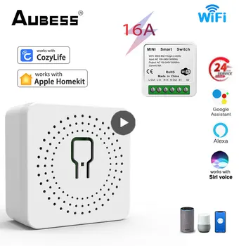  Wifi Mini Smart Switch 16A DIY Выключатели света 2-сторонний беспроводной умный дом с Tuya Smart Life EweLink Alexa Alice Google Home