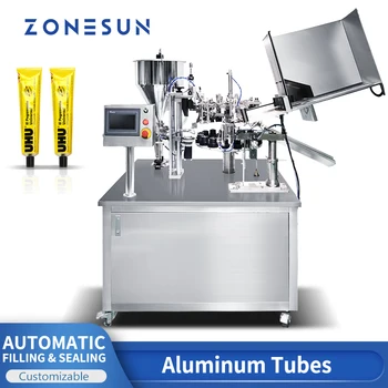  ZONESUN ZS-FS03 Автоматическая алюминиевая трубка Зубная паста Контейнер для сливок Машина для наполнения и укупорки Мазь Пигментный наполнитель Герметик