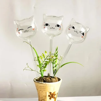  Автоматический полив растений Самополивающиеся шары в форме кошки Устройства для самополива Прозрачное стекло Водяные луковицы для растений Система автополива растений