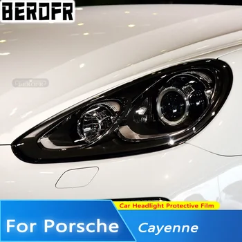  Автомобильная защитная пленка для защиты фар дымчатая черная прозрачная защитная наклейка из ТПУ для Porsche Cayenne 2020 21 22 2011-On 958