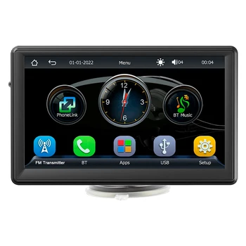  Автомобильный MP5-плеер, совместимый с Carplay Android Auto Wireless Stereo 7-дюймовый сенсорный экран, совместимый с Bluetooth 5.1 Громкая связь