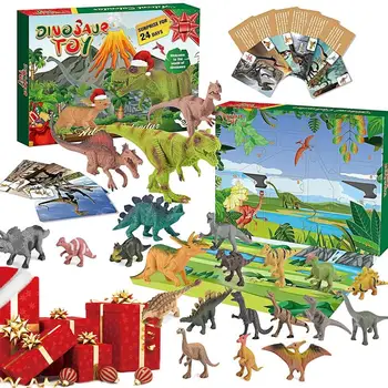  Адвент-календарь динозавров на 2023 год Рождественский подарок из 24 игрушек динозавров Игрушка динозавра Рождественский подарок для мальчиков и девочек 3 лет 2023