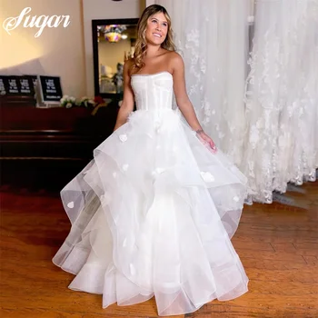  белый многоярусный очаровательный свадебный платье элегантные аппликации свадебное платье с открытыми плечами свадебное платье сексуальное свадебное платье vestido novia